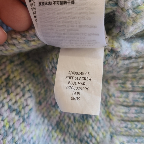 M Gap Puff Sleeved crew Neck Knit Sweater - Picture 7 of 10